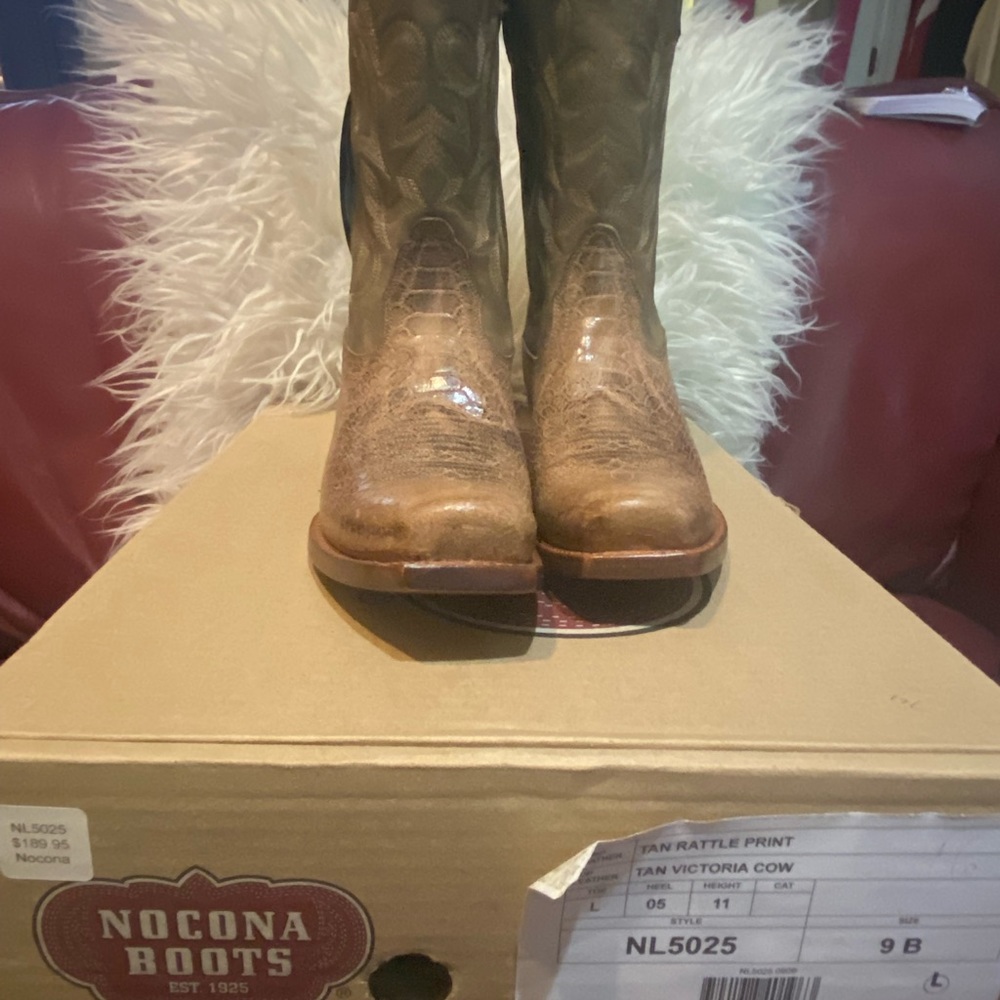 Nocona Tan Rattle Print Women’s 9B - Picture 5 of 7